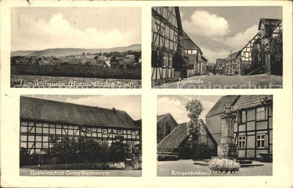 Lippoldshausen Panorama Dorfstr Gastwirtschaft Weitemeyer Kriegerdenkmal