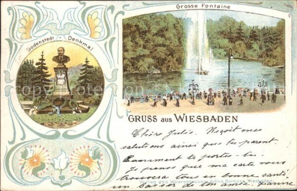 Wiesbaden Bodenstedt Denkmal Grosse Fontaine