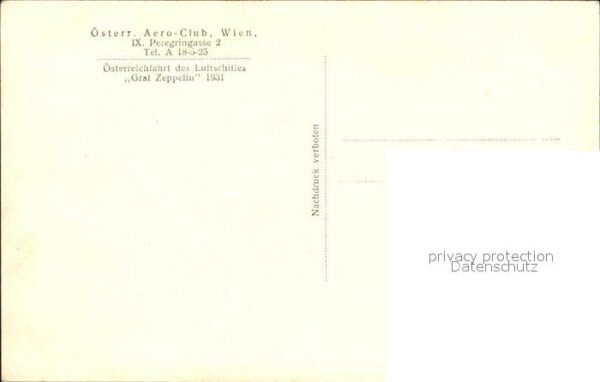 Wien oesterreichfahrt des Luftschiffes Graf Zeppelin 1931 – Bild 2