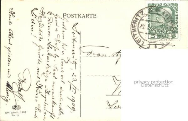 Leitmeritz Litomerice Nordboehmen Langegasse mit Stadtkirche – Bild 2