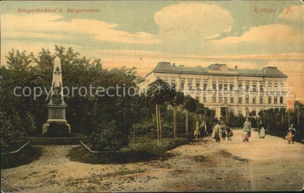 Kratzau Tschechien Kriegerdenkmal Buergerschule