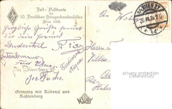 Wien Panorama Festpostkarte 1928 – Bild 2