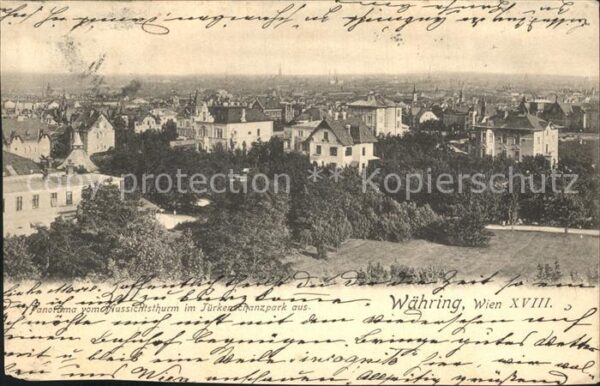 Wien Panorama vom Aussichtsthurm im Tuerkenschanzpark