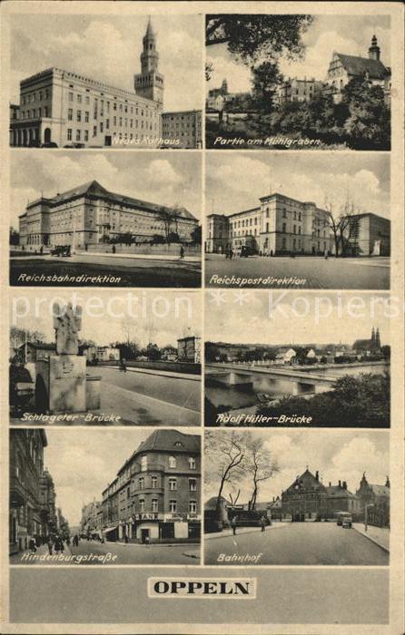 Oppeln Wingst Neues Rathaus Muehlengraben Reichsbahn und Postdirektion Schlagete