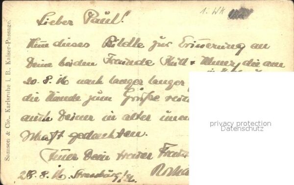 Karlsruhe Baden Militaria WK1 – Bild 2