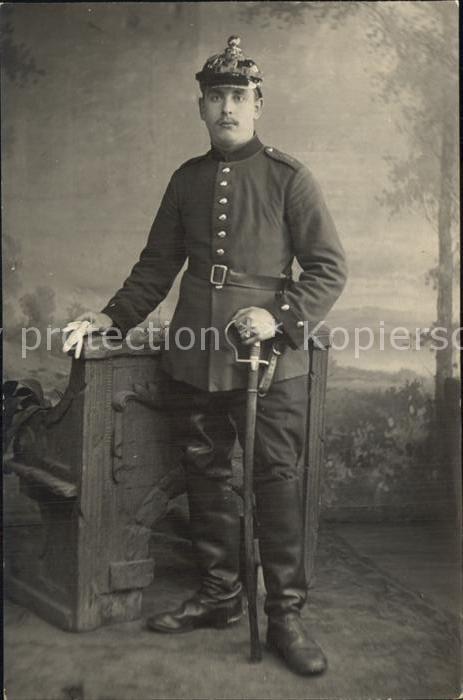 Regiment FAR 050 Feldartillerie Portrait Stahlhelm S&#228bel WK1