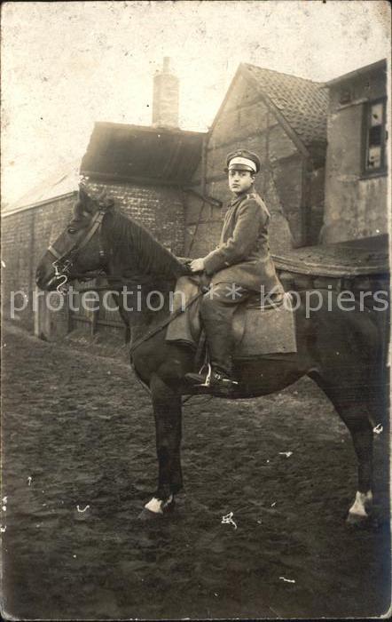 Militaria Kavallerie Cuirassier Pferd WK1