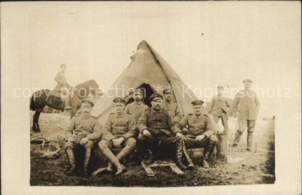 Militaria Kavallerie Im Feld Zelt WK1