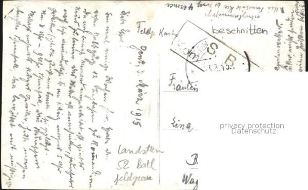Militaria WK1 Landsturm 52 Bataillon Feldgrau Gent – Bild 2