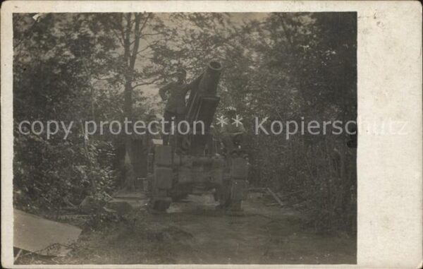 Militaria Geschuetze 21 cm Moerser WK1