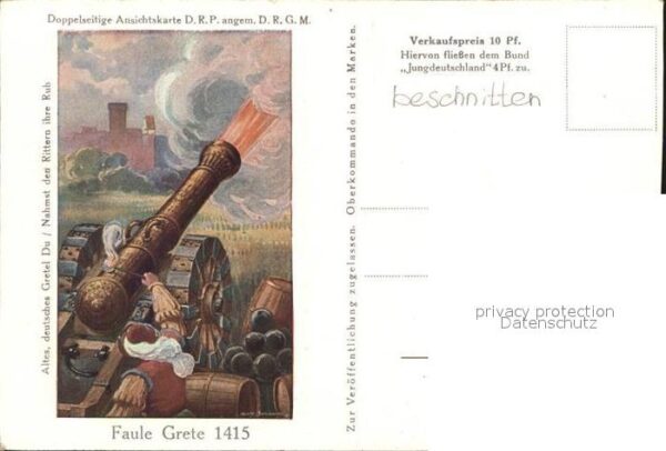 Militaria Geschuetze Fleissige Bertha 1914 WK1  Faule Grete 1415 – Bild 2
