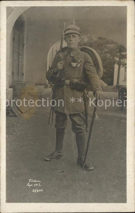 Militaria WK1 Bayern Fischen Soldat portrait