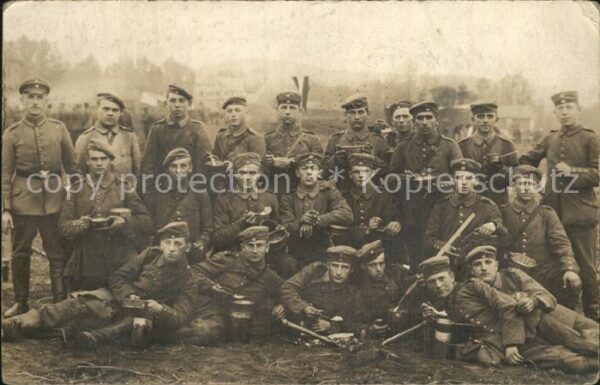 Neuhammer Queis Feldkueche Soldatenleben Gruppenbild Militaria WK1