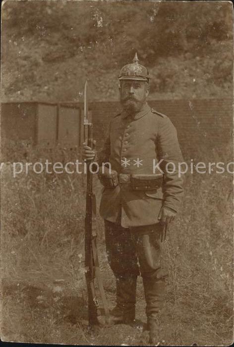 Militaria WK1 Bayern 6 Landwehr Division Soldat mit Bajonett