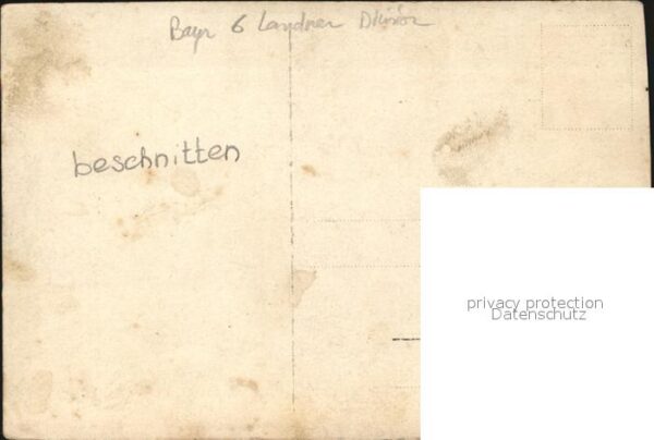 Militaria WK1 Bayern 6 Landwehr Division Soldat mit Bajonett – Bild 2