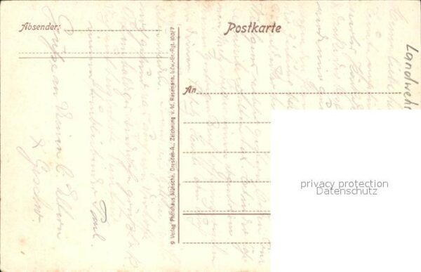 Militaria Landwehr Regimentkarte Landwehr Regiment 100 WK1 – Bild 2
