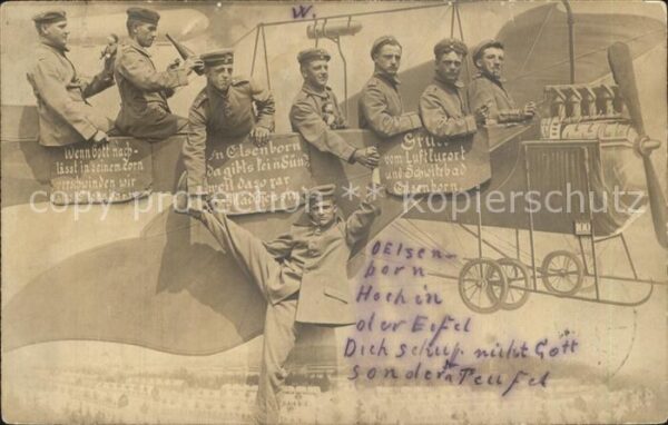 Elsenborn Truppenuebungsplatz gruppenfoto Flieger WK1