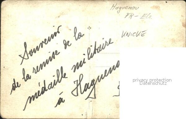 Militaria Frankreich Haguenau Kaserne Souvenir de la remise de la medaille milit – Bild 2