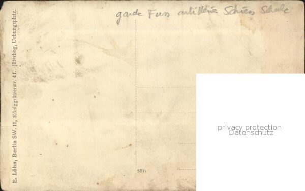 Militaria Deutschland Garde Fuss Artillerie Schiess Schule WK1 Gruppenfoto – Bild 2