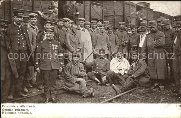 Militaria Kriegsgefangene Deutsche Gefangene Zug Transport WK1