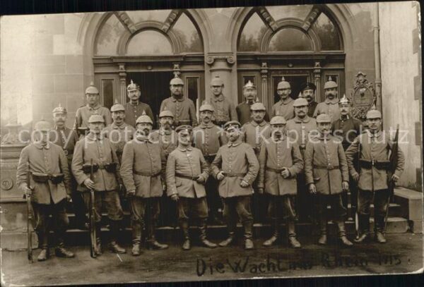 Militaria WK1 Gruppenfoto Wacht am Rhein