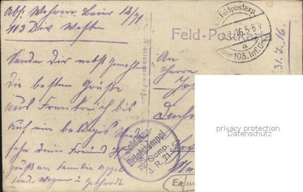 Regiment IR 071 Infanterie Soldat mit Granate Schuetzengraben WK1 – Bild 2