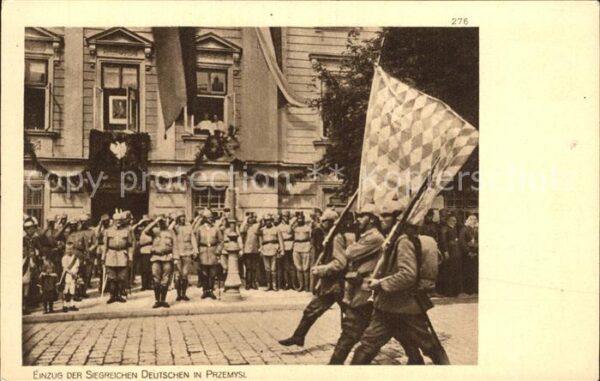 Militaria WK1 Einzug der Siegreichen deutschen in Przemysl