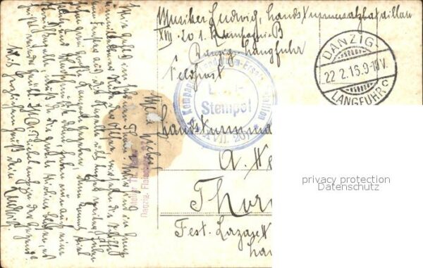 Militaria Landwehr Landsturm Infanterie Ersatz Bataillon 20 Dancig WK1 – Bild 2