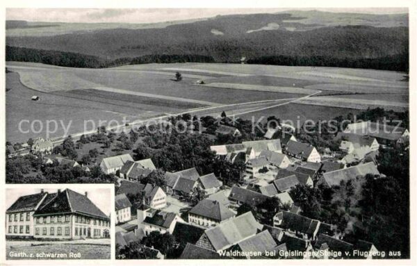 Waldhausen Geislingen Fliegeraufnahme Gasthaus zum schwarzen Ross