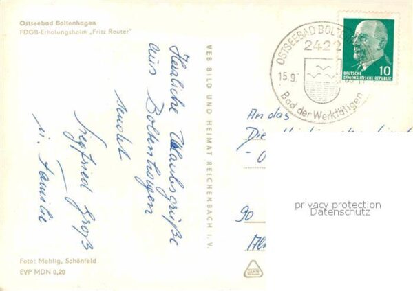 Boltenhagen Ostseebad FDGB Erholungsheim Fritz Reuter – Bild 2