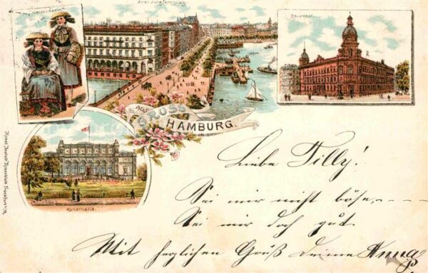 Hamburg Vierlaenderin Alter Jungfernstieg Hauptpost Kunsthalle