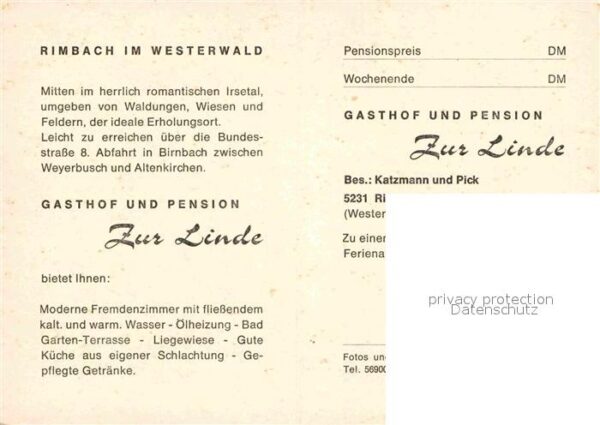 Altenkirchen Westerwald Rimbach Gasthof Pension Zur Linde – Bild 2