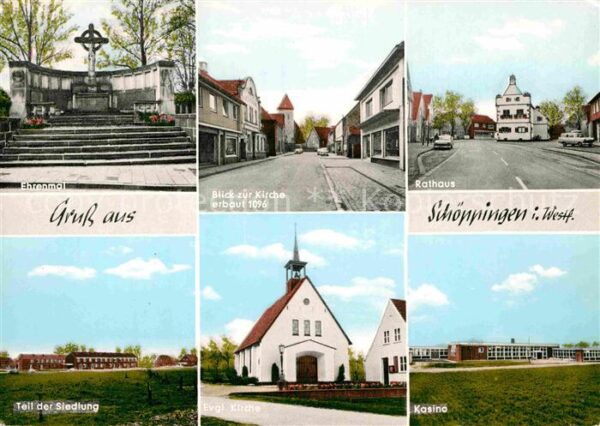 Schoeppingen Ehrenmal Rathaus Kirchen Kasino