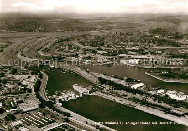 Duisburg Ruhr Fliegeraufnahme Hafen Ruhrschleuse