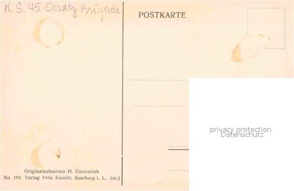 Militaria Sch?tzengraben K.S.45 Ersatz Brigade WK1 Soldaten mit Bajonette – Bild 2