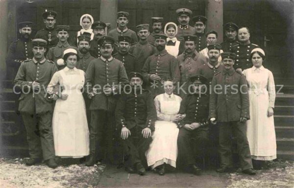 Lazarett WK1 Weltkrieg 1 Lazarett Gruppenfoto