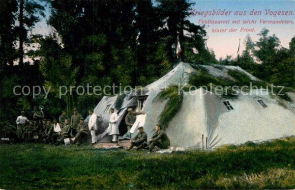 Vogesen Vosges Region WK1 Kriegsbilder aus den Vogesen Feldlazarett mit leicht V