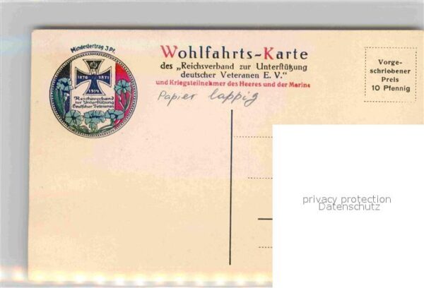 Militaria Adel Generaloberst v. Einem Wohlfarts-karte Achselband Orden – Bild 2