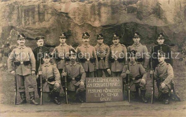 Militaria Deutschland  WK1 Zur Erinnerung an den WK + Festung Koenigstein Regime