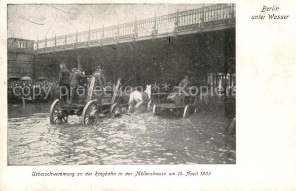 Berlin ueberschwemmung Ringbahn Muellerstrasse 1902