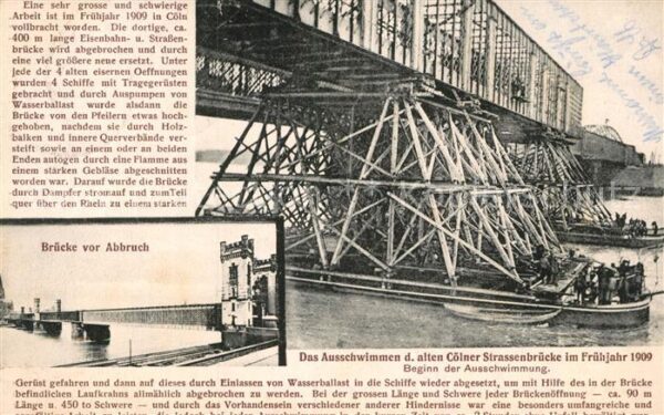 Koeln Rhein Strassenbruecke Ausschwimmung