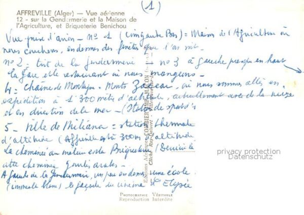 Affreville Alger Fliegeraufnahme Gendarmerie Maison de Agriculture Briqueterie B – Bild 2