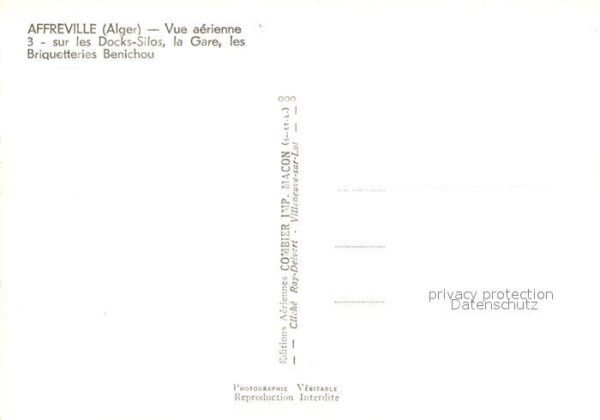 Affreville Alger Fliegeraufnahme Docks-Silos Gare Briquetteries Benichou – Bild 2