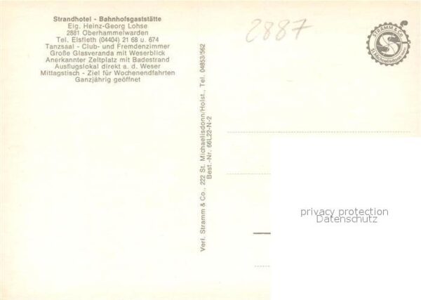 Oberhammelwarden Fliegeraufnahme Strandhotel Bahnhofsgaststaette – Bild 2