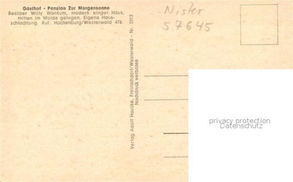 Hachenburg Westerwald Gasthof Pension Zur Morgensonne – Bild 2