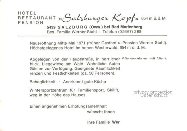 Salzburg Westerwald bei Bad Marienburg Hotel Restaurant Pension Salzburger-Hof – Bild 2