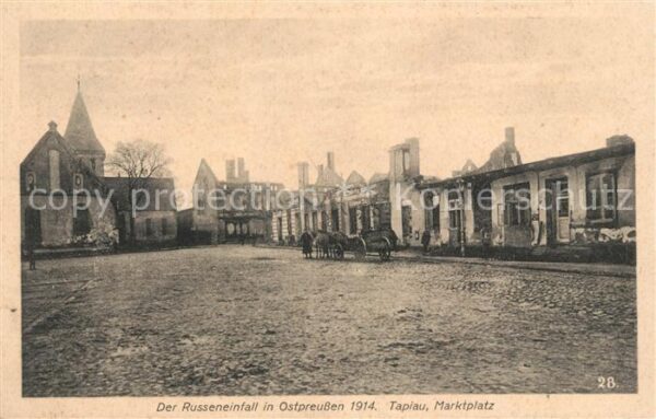 Tapiau Ostpreussen Russeneinfall 1914 Marktplatz