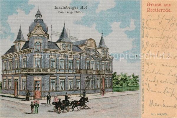 Brotterode Inselsberger Hof August Stoehr Kuenstlerkarte
