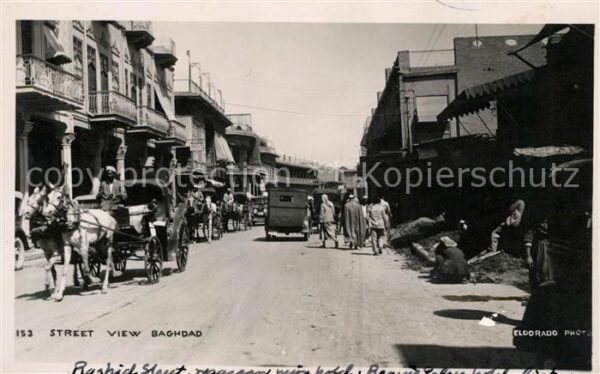 Baghdad Bagdad Strassenpartie mit Pferdekutsche