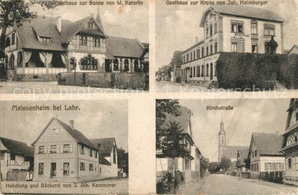 Meissenheim Baden Kirchstrasse Gasthaeuser zur Sonne und Krone